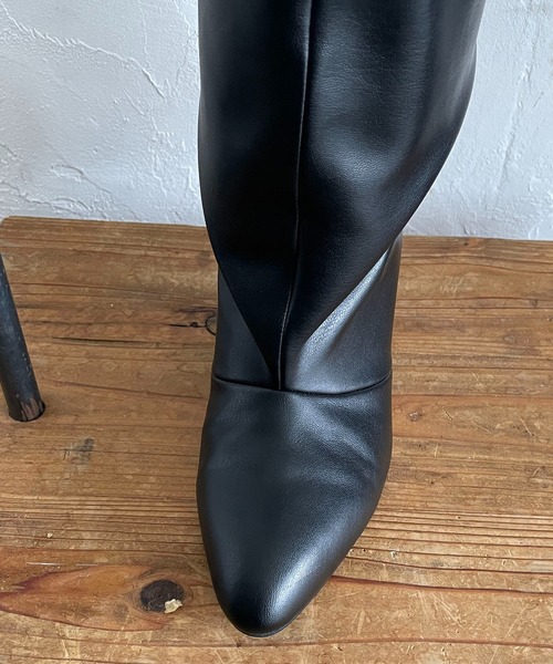 CAPRICIEUX LE'MAGE（カプリシューレマージュ）の「タックロングブーツ（ブーツ・レディース・ブラック・37/39）」の4枚目の写真