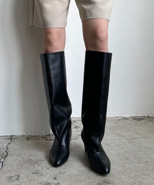 CAPRICIEUX LE'MAGE（カプリシューレマージュ）の「タックロングブーツ（ブーツ・レディース・ブラック・37/39）」の7枚目の写真