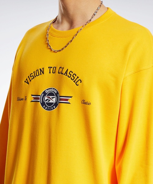 Reebok（リーボック）の「ロマンティック クラウン クルー スウェットシャツ / Romantic Crown Crew Sweatshirt（スウェット・メンズ・イエロー/オフホワイト/ブラック・MEDIUM/SMALL/X-SMALL/XXX-LARGE/LARGE/X-LARGE/XX-LARGE）」の14枚目の写真
