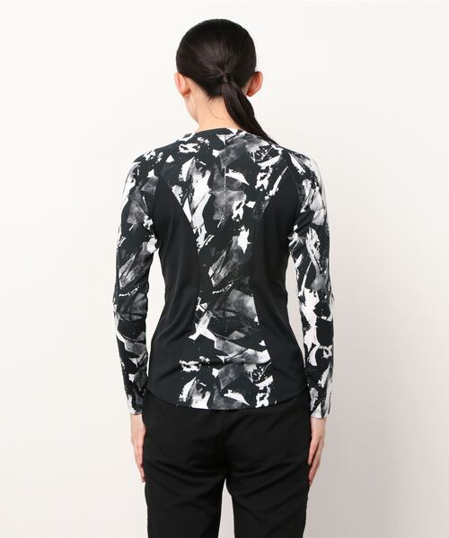 DESCENTE（デサント）の「デサント S.F.TECHグラフィックLSシャツ（Tシャツ/カットソー・レディース・ブラック/ブラック×ホワイト・XL/M/L/S）」の4枚目の写真