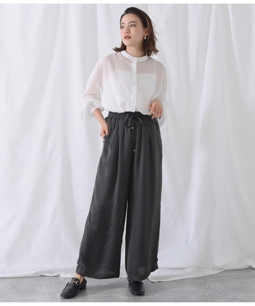 Alluge（アルージュ）の「ビンテージサテンイージーワイドパンツ（その他パンツ・レディース・ブラウン/ブラック・FREE）」の4枚目の写真