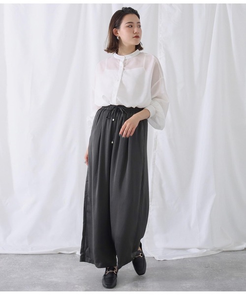 Alluge（アルージュ）の「ビンテージサテンイージーワイドパンツ（その他パンツ・レディース・ブラウン/ブラック・FREE）」の9枚目の写真