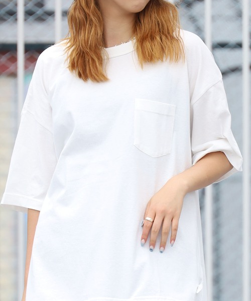 RIOT FACETASM（ライオットファセッタズム）の「RIOT FACETASM/ライオットファセッタズム DRAWSTRING TEE ボックスシルエット Tシャツ ビッグシルエット（Tシャツ/カットソー・メンズ・ホワイト/ブラック/サックスブルー・M/XL/L）」の2枚目の写真