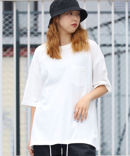 RIOT FACETASM（ライオットファセッタズム）の「RIOT FACETASM/ライオットファセッタズム DRAWSTRING TEE ボックスシルエット Tシャツ ビッグシルエット（Tシャツ/カットソー・メンズ・ホワイト/ブラック/サックスブルー・M/XL/L）」の21枚目の写真