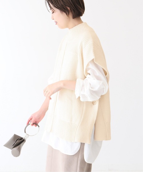 Spick & Span（スピックアンドスパン）の「#スクエアベスト◆（ベスト・レディース・アイボリー/ブラウン・FREE）」の4枚目の写真