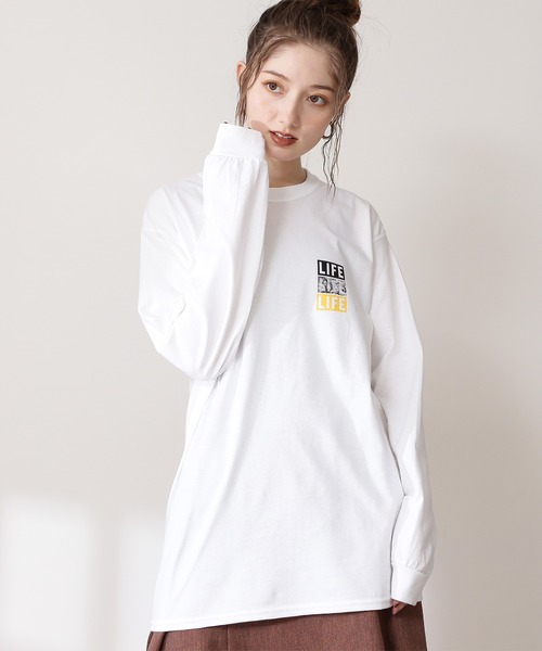 N.（N. Natural Beauty Basic）（エヌエヌナチュラルビューティーベーシック）の「【ＧＯＯＤ　ＲＯＣＫ　ＳＰＥＥＤ】ＬＩＦＥロンＴ（Tシャツ/カットソー・レディース・ホワイト・MEDIUM）」の4枚目の写真