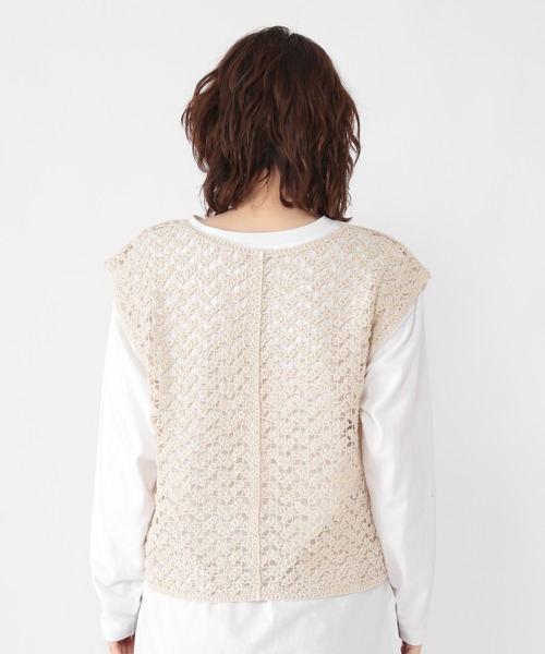 studio CLIP（スタディオクリップ）の「クロシェレースベスト（ベスト・レディース・その他2/その他1・FREE）」の3枚目の写真