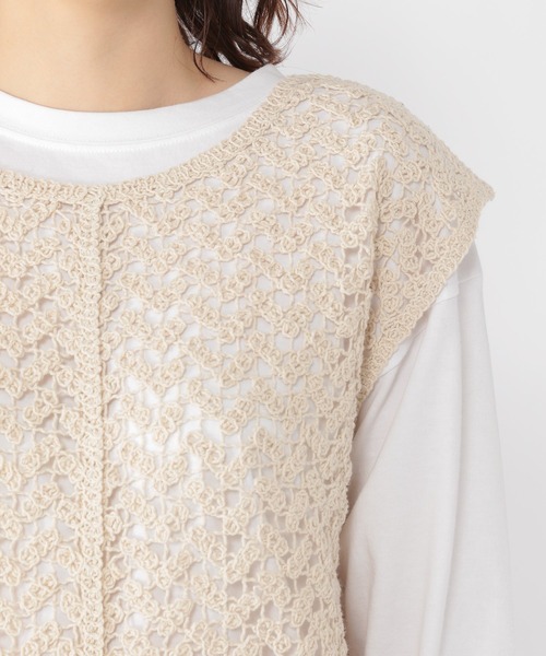 studio CLIP（スタディオクリップ）の「クロシェレースベスト（ベスト・レディース・その他2/その他1・FREE）」の6枚目の写真