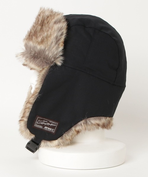 AVIREX（アヴィレックス）の「【AVIREX/アヴィレックス】FLIGHT BOA CAP/フライトボアキャップ（キャップ・レディース・ブラック/カーキ・FREE）」の5枚目の写真