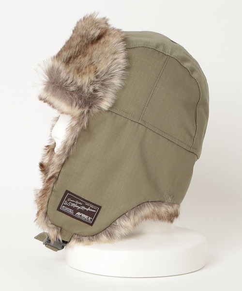 AVIREX（アヴィレックス）の「【AVIREX/アヴィレックス】FLIGHT BOA CAP/フライトボアキャップ（キャップ・レディース・ブラック/カーキ・FREE）」の7枚目の写真