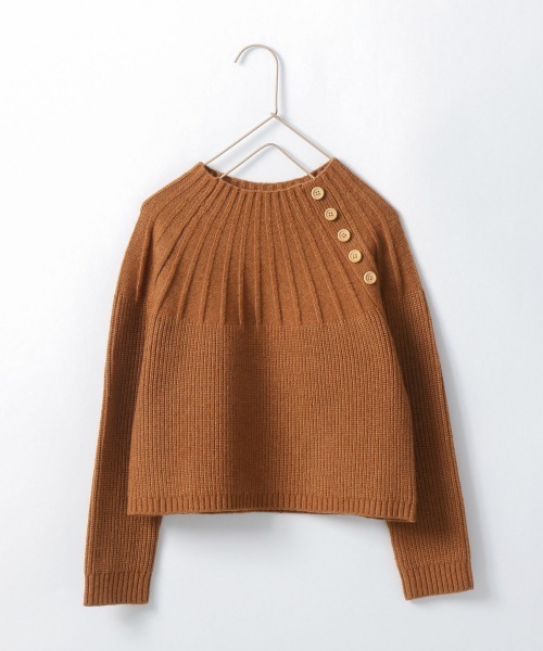 LOWRYS FARM（ローリーズファーム）の「ボタンツキボトルネックニット　218918（ニット/セーター・キッズ・ブラウン/カーキ/アイボリー・110cm/120cm/130cm）」の7枚目の写真