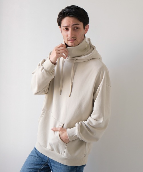 Ocean Pacific（オーシャンパシフィック）の「【OP:オーピー】ネックウォーマー付きフードパーカー　フーディー　ユニセックス（パーカー・メンズ・ベージュ/チャコール/アイボリー/カーキ・MEDIUM/LARGE/X-LARGE）」の6枚目の写真