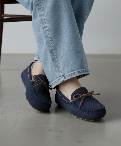 LibertyDoll(リバティードール)の「LibertyDoll フラットモカシンレースボアスリッポンシューズ(モカシン/デッキシューズ・レディース・ライトグレー/ブラック/ダークブラウン/ダークグレー/キャメル/レオパード/ベージュ/ネイビー・LL/S/M/L)」の6枚目の写真