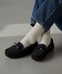 LibertyDoll フラットモカシンレースボアスリッポンシューズ