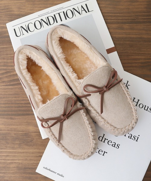 LibertyDoll(リバティードール)の「LibertyDoll フラットモカシンレースボアスリッポンシューズ(モカシン/デッキシューズ・レディース・ライトグレー/ブラック/ダークブラウン/ダークグレー/キャメル/レオパード/ベージュ/ネイビー・LL/S/M/L)」の21枚目の写真