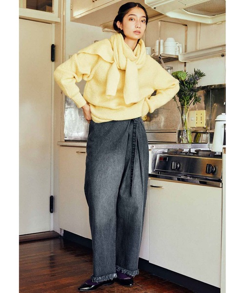 MEDE19F(メデジュウキュウ)の「MEDE19F 肩巻きニットトップスセット(ニット/セーター・レディース・イエロー系その他/ピンク系その他・MEDIUM/LARGE/X-LARGE/XX-LARGE)」の3枚目の写真