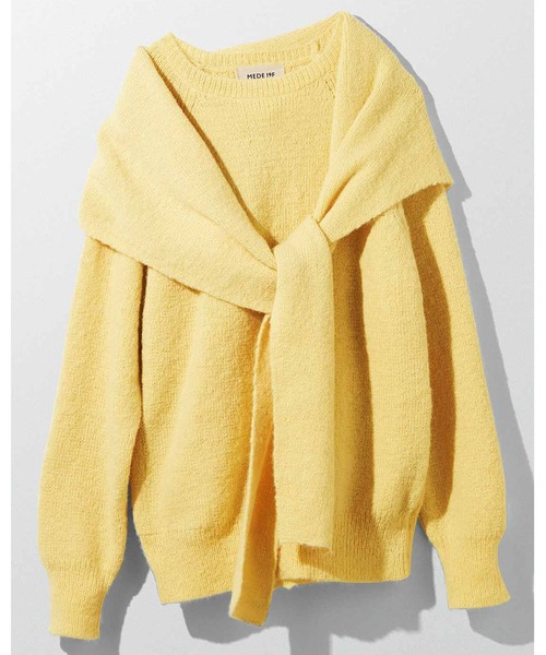 MEDE19F(メデジュウキュウ)の「MEDE19F 肩巻きニットトップスセット(ニット/セーター・レディース・イエロー系その他/ピンク系その他・MEDIUM/LARGE/X-LARGE/XX-LARGE)」の21枚目の写真