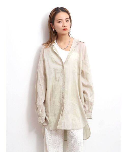 Ungrid（アングリッド）の「シアールーズシャツ（シャツ/ブラウス・レディース・オフホワイト/ピンク/ミント/ブルー・FREE）」の3枚目の写真