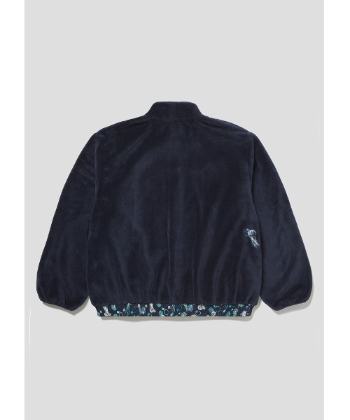 Design Tshirts Store graniph（デザイン　ティーシャツ　ストア　グラニフ）の「ドローイングオブジェリーフィッシュ｜ボアフリースカットアウター（ブルゾン・メンズ・ネイビー・SMALL/MEDIUM/LARGE）」の10枚目の写真