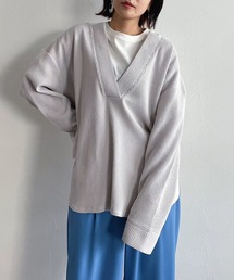 PAGEBOY | ヘビーワッフルVネックプルオーバー(Tシャツ/カットソー)