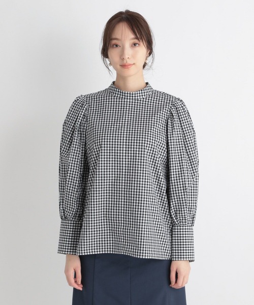 Andemiu（アンデミュウ）の「アソートパフブラウス264790（シャツ/ブラウス・レディース・オフホワイト/チェック/ベージュ/ネイビー・FREE）」の17枚目の写真