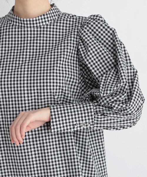 Andemiu（アンデミュウ）の「アソートパフブラウス264790（シャツ/ブラウス・レディース・オフホワイト/チェック/ベージュ/ネイビー・FREE）」の22枚目の写真