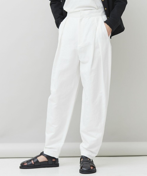 Curensology カレンソロジー コットンリネンタックパンツ ネイビー38 Curensology（カレンソロジー）の「Curensology(カレンソロジー