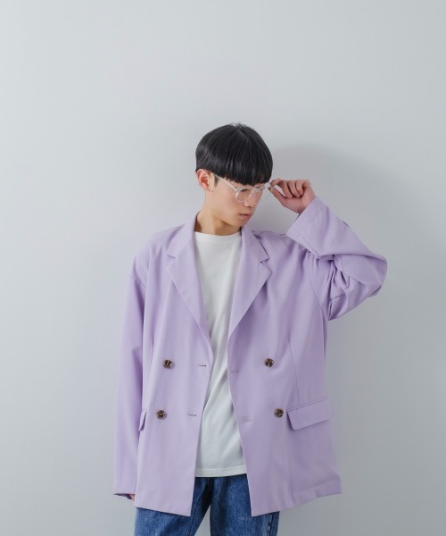 improves（インプローブス）の「ナチュラルストレッチ パステルカラー ダブルブレスト オーバーサイズ ジャケット セットアップ対応（テーラードジャケット・メンズ・ベージュ/ピンク/グリーン/ラベンダー・MEDIUM/LARGE）」の20枚目の写真