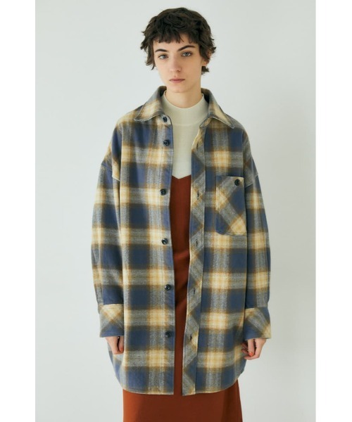 MOUSSY（マウジー）の「HEAVY FLANNEL OVER シャツ（シャツ/ブラウス・レディース・ホワイト/ネイビー/ベージュ・FREE）」の16枚目の写真