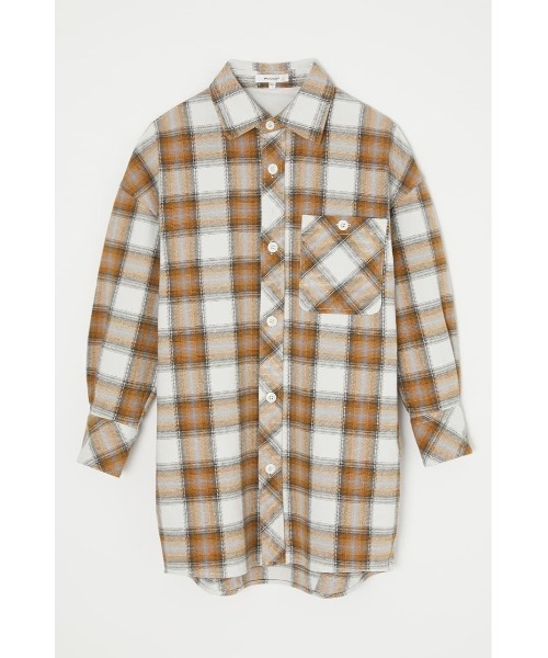 MOUSSY（マウジー）の「HEAVY FLANNEL OVER シャツ（シャツ/ブラウス・レディース・ホワイト/ネイビー/ベージュ・FREE）」の4枚目の写真