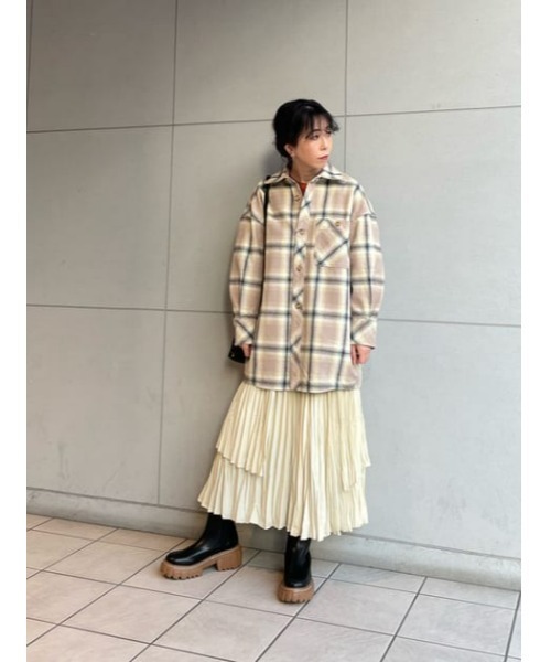 MOUSSY（マウジー）の「HEAVY FLANNEL OVER シャツ（シャツ/ブラウス・レディース・ホワイト/ネイビー/ベージュ・FREE）」の21枚目の写真