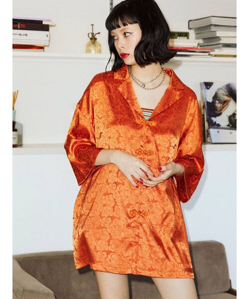 jouetie(ジュエティ)の「ローズジャガードチャイナシャツ(シャツ/ブラウス・レディース・ブラック/ネイビー/オレンジ/アイボリー・MEDIUM)」の19枚目の写真