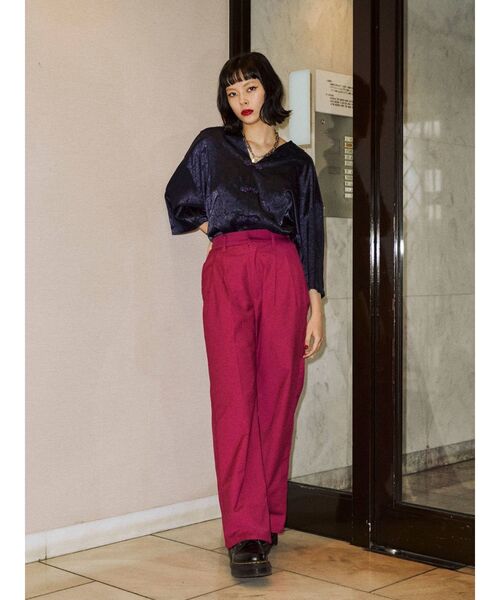 jouetie(ジュエティ)の「ローズジャガードチャイナシャツ(シャツ/ブラウス・レディース・ブラック/ネイビー/オレンジ/アイボリー・MEDIUM)」の15枚目の写真