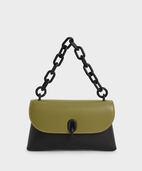 CHARLES & KEITH(チャールズ & キース)の「レン アクリルハンドルフォンポーチ / Wren Acrylic Handle Phone Pouch(ボディバッグ/ウエストポーチ・レディース・グリーン系その他2/ブラック/ブルー系その他3・XS)」の3枚目の写真