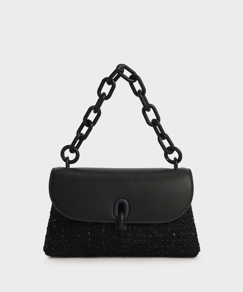 CHARLES & KEITH(チャールズ & キース)の「レン アクリルハンドルフォンポーチ / Wren Acrylic Handle Phone Pouch(ボディバッグ/ウエストポーチ・レディース・グリーン系その他2/ブラック/ブルー系その他3・XS)」の2枚目の写真