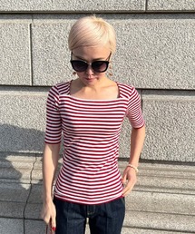 JENNE（ジェンヌ）の「スクエアネック　半袖Ｔシャツ（Tシャツ/カットソー）」