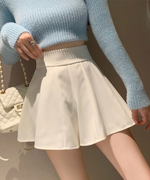 me+em select(ミームセレクト)の「【選べる3サイズ】ハイウエストマーメイドフレアミニショートパンツ(その他パンツ・レディース・ブラック/ブラウン/アイボリー・SMALL/MEDIUM/LARGE)」の2枚目の写真