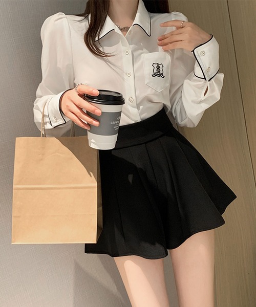 me+em select(ミームセレクト)の「【選べる3サイズ】ハイウエストマーメイドフレアミニショートパンツ(その他パンツ・レディース・ブラック/ブラウン/アイボリー・SMALL/MEDIUM/LARGE)」の8枚目の写真