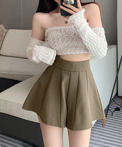 me+em select(ミームセレクト)の「【選べる3サイズ】ハイウエストマーメイドフレアミニショートパンツ(その他パンツ・レディース・ブラック/ブラウン/アイボリー・SMALL/MEDIUM/LARGE)」の21枚目の写真