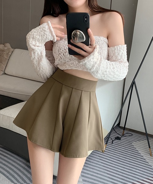me+em select(ミームセレクト)の「【選べる3サイズ】ハイウエストマーメイドフレアミニショートパンツ(その他パンツ・レディース・ブラック/ブラウン/アイボリー・SMALL/MEDIUM/LARGE)」の22枚目の写真