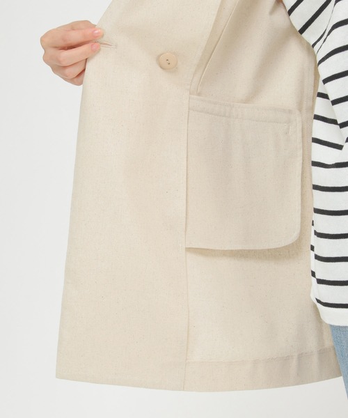 ikka（イッカ）の「リネン混テーラードジレ（ベスト・レディース・ブラック/ベージュ・S/M/L）」の10枚目の写真