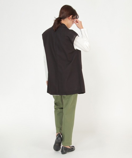 ikka（イッカ）の「リネン混テーラードジレ（ベスト・レディース・ブラック/ベージュ・S/M/L）」の11枚目の写真