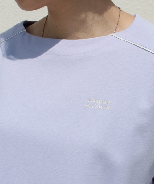 leswel(レスウェル)の「【M~5L 大きいサイズ】配色 パイピング ロゴ Tシャツ(Tシャツ/カットソー・レディース・ネイビー/ラベンダー/ベージュ・3L/5L/LL/4L/L/M)」の20枚目の写真