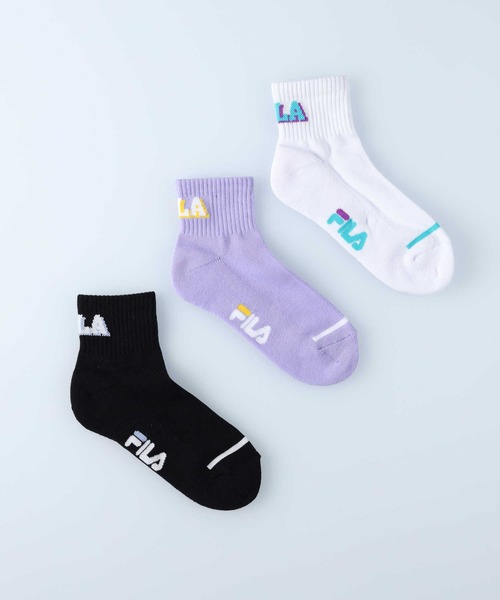 FILA（フィラ）の「【FILA】パックソックス3足セット（ソックス/靴下・レディース・ブルー/ホワイト・M/L）」の2枚目の写真