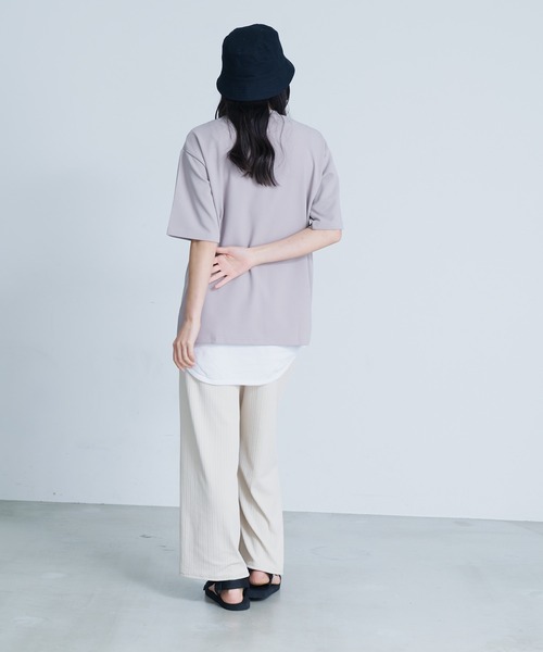 Blue Standard (ブルースタンダード)の「【BLUE STANDARD/ブルースタンダード】 梨地カットソーTシャツ 裾ラウンドタンクトップ 2点セット(Tシャツ/カットソー・メンズ・ブラック/グレー/ブルー・MEDIUM/LARGE/X-LARGE)」の20枚目の写真