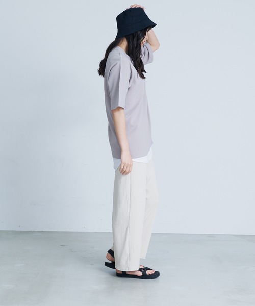 Blue Standard (ブルースタンダード)の「【BLUE STANDARD/ブルースタンダード】 梨地カットソーTシャツ 裾ラウンドタンクトップ 2点セット(Tシャツ/カットソー・メンズ・ブラック/グレー/ブルー・MEDIUM/LARGE/X-LARGE)」の21枚目の写真
