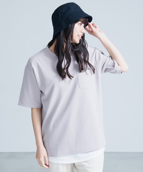 Blue Standard (ブルースタンダード)の「【BLUE STANDARD/ブルースタンダード】 梨地カットソーTシャツ 裾ラウンドタンクトップ 2点セット(Tシャツ/カットソー・メンズ・ブラック/グレー/ブルー・MEDIUM/LARGE/X-LARGE)」の19枚目の写真