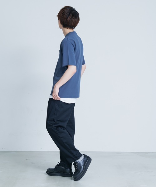 Blue Standard (ブルースタンダード)の「【BLUE STANDARD/ブルースタンダード】 梨地カットソーTシャツ 裾ラウンドタンクトップ 2点セット(Tシャツ/カットソー・メンズ・ブラック/グレー/ブルー・MEDIUM/LARGE/X-LARGE)」の12枚目の写真