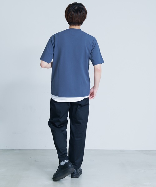 Blue Standard (ブルースタンダード)の「【BLUE STANDARD/ブルースタンダード】 梨地カットソーTシャツ 裾ラウンドタンクトップ 2点セット(Tシャツ/カットソー・メンズ・ブラック/グレー/ブルー・MEDIUM/LARGE/X-LARGE)」の10枚目の写真