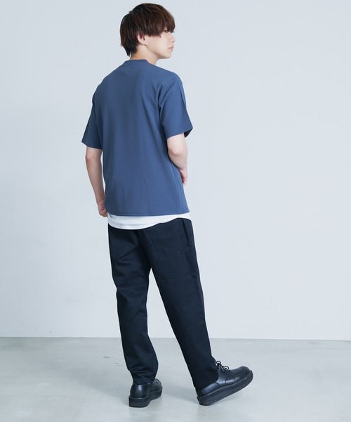 Blue Standard (ブルースタンダード)の「【BLUE STANDARD/ブルースタンダード】 梨地カットソーTシャツ 裾ラウンドタンクトップ 2点セット(Tシャツ/カットソー・メンズ・ブラック/グレー/ブルー・MEDIUM/LARGE/X-LARGE)」の11枚目の写真